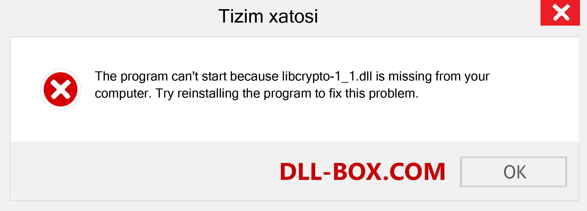 libcrypto-1_1.dll fayli yo'qolganmi?. Windows 7, 8, 10 uchun yuklab olish - Windowsda libcrypto-1_1 dll etishmayotgan xatoni tuzating, rasmlar, rasmlar